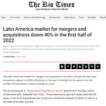 Latin America market for mergers and acquisitions down 40% in the first half of 2022